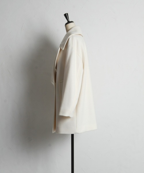 「&. NOSTALGIA」 ピーコート SMALL ライトグレー レディース_画像8