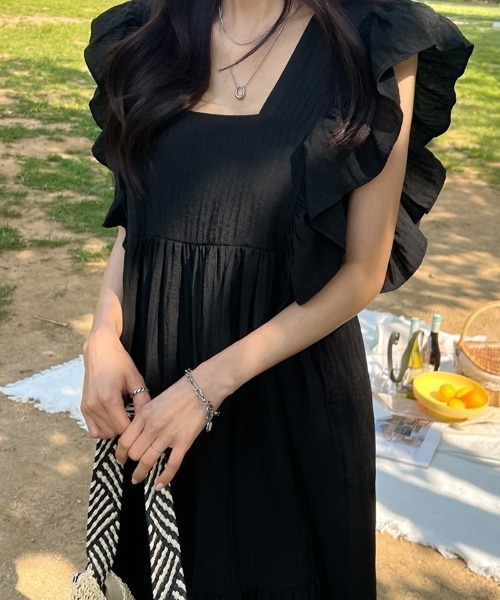 「N.s」 ノースリーブワンピース FREE グリーン レディース_画像2