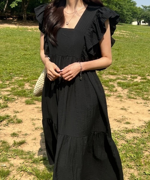 「N.s」 ノースリーブワンピース FREE グリーン レディース_画像6