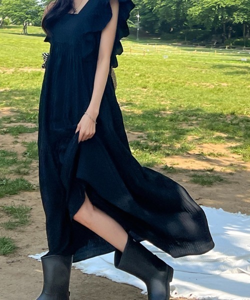 「N.s」 ノースリーブワンピース FREE グリーン レディース_画像7