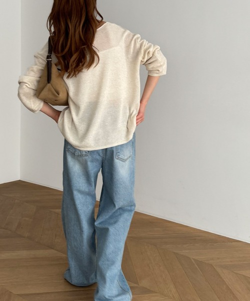 「CANAL JEAN」 長袖ニット ONE SIZE ブラック レディース_画像3