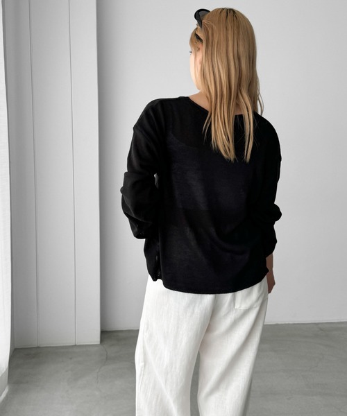 「CANAL JEAN」 長袖ニット ONE SIZE ブラック レディース_画像5