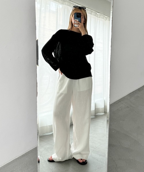 「CANAL JEAN」 長袖ニット ONE SIZE ブラック レディース_画像7