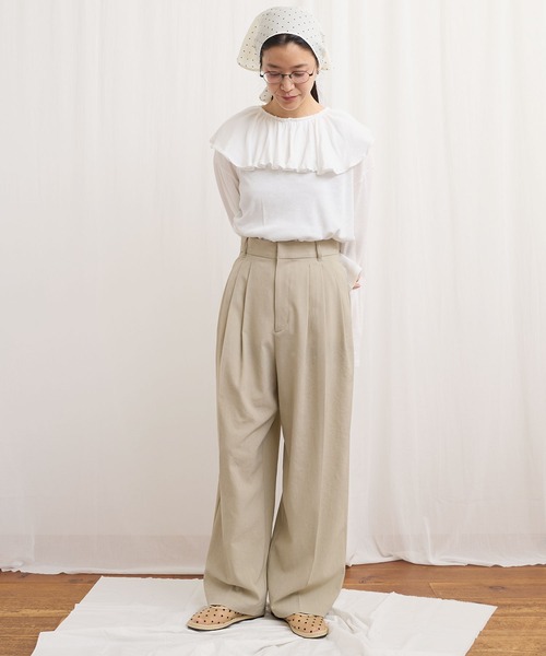 fig London（フィグロンドン） スラックス パンツ 3tuck pants