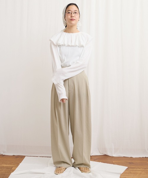 fig London（フィグロンドン） スラックス パンツ 3tuck pants