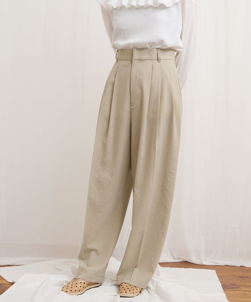 fig London（フィグロンドン） スラックス パンツ 3tuck pants