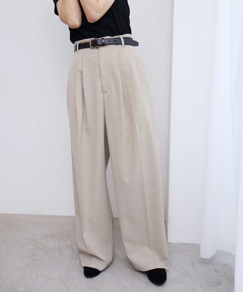 fig London（フィグロンドン） スラックス パンツ 3tuck pants