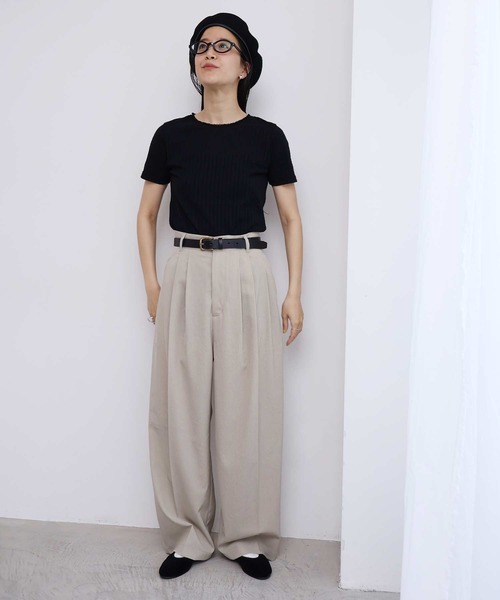 fig London（フィグロンドン） スラックス パンツ 3tuck pants