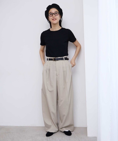 fig London（フィグロンドン） スラックス パンツ 3tuck pants