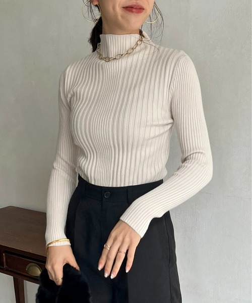 「prose verse」 長袖ニット フリ- アイボリー レディース_画像2