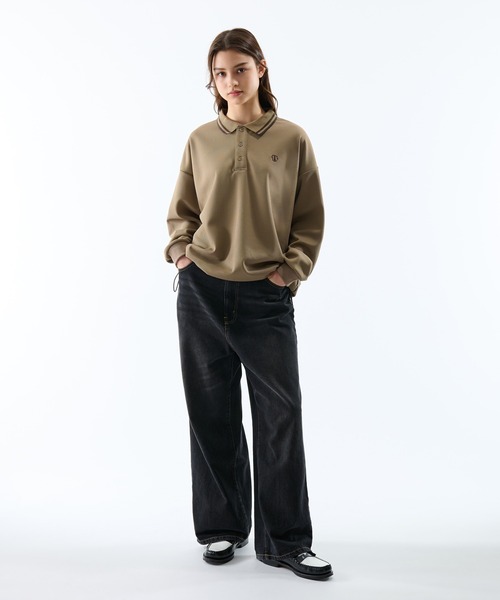 「WETTEMPT」 長袖ポロシャツ SMALL ネイビー メンズ_画像5