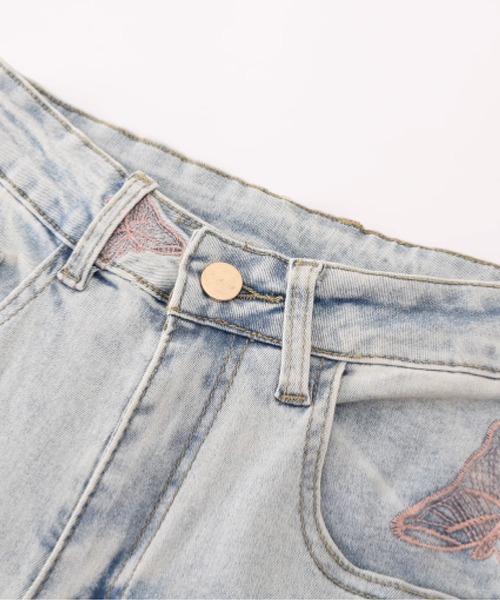 「LA POMME petit」 デニムパンツ SMALL ライトブルー レディース_画像2