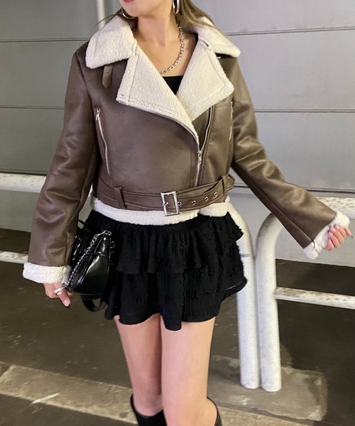 non-hedge（ノンヘッジ） レザージャケット ライダース ボアライダース