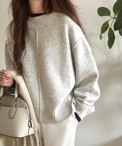 「classicalelf」 長袖ニット LARGE 杢グレー レディース_画像7