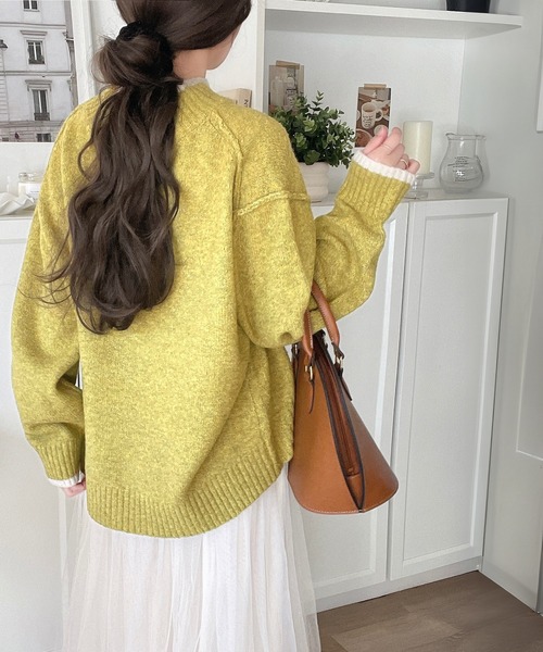 「classicalelf」 長袖ニット LARGE 杢グレー レディース_画像9