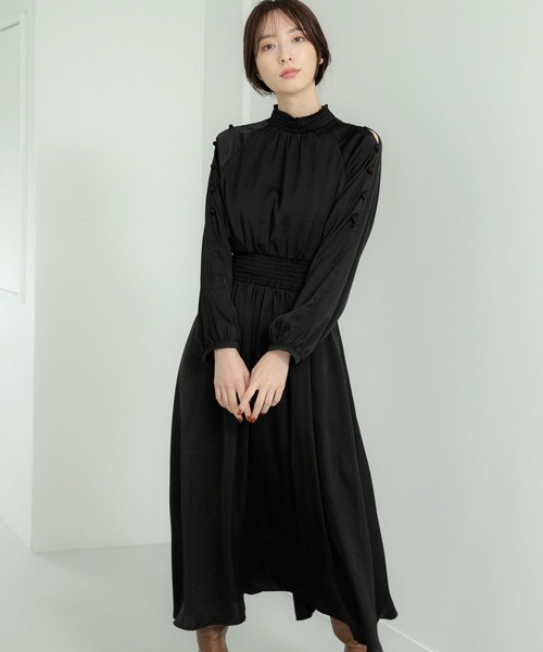 「Andemiu」 長袖ワンピース FREE ブラック レディース_画像3