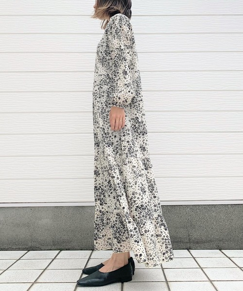 「Q」 長袖ワンピース MEDIUM ホワイト系その他 レディース_画像6