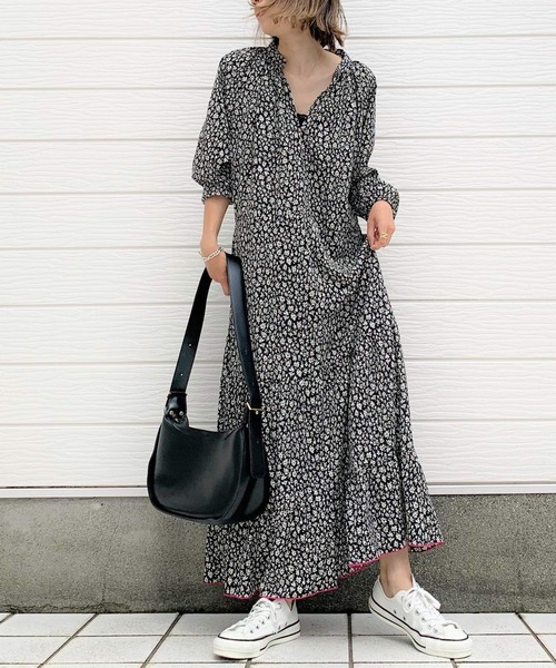 「Q」 長袖ワンピース MEDIUM ホワイト系その他 レディース_画像8