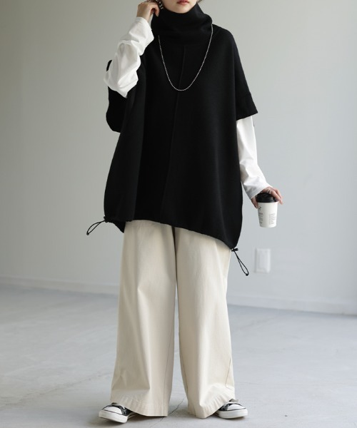 「HUG.U」 ニットベスト FREE グレー レディース_画像5