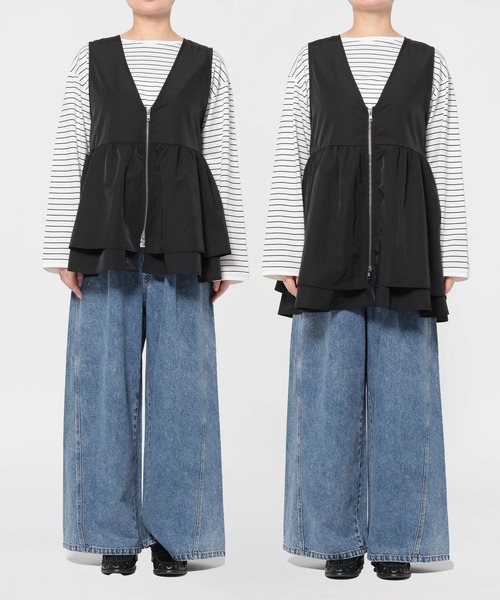 LEPSIM ギャザーWZIPベスト ブラック free LEPSIM｜ギャザーWZIPベスト | Rakuten Fashion(楽天ファッション／旧