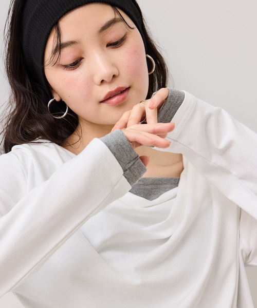 VIS（ビス） tシャツ 「WEB限定」レイヤードドレーププルオーバー