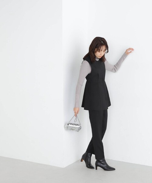 「NATURAL BEAUTY BASIC」 ベスト SMALL ブラック レディース_画像2