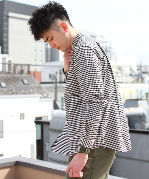 「DANTON」 長袖シャツ 40 ブラック メンズ