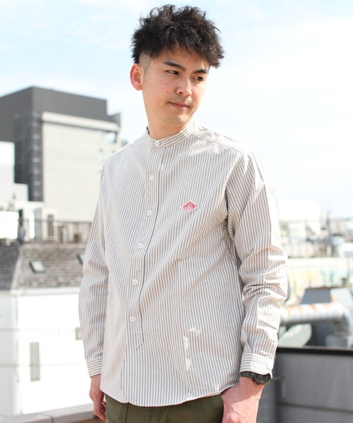 「DANTON」 長袖シャツ 40 ブラック メンズ