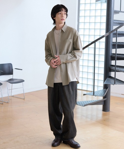 「MONO-MART」 長袖シャツ M ブルー メンズ_画像3