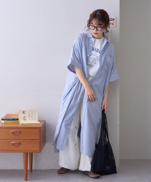 GEVACO（ゲバコ） ワンピース 半袖 「GEVACO」綿麻半袖シャツ