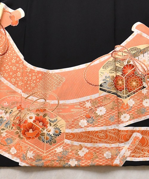 ブラウス シャツ 着物リメイク maison utatane シャツ/ブラウス 黒の金朱波 レディース メンズの画像