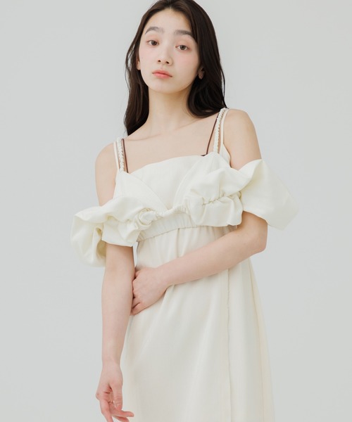 キャミソール shirring bustier cami（シャーリングビスチェキャミ