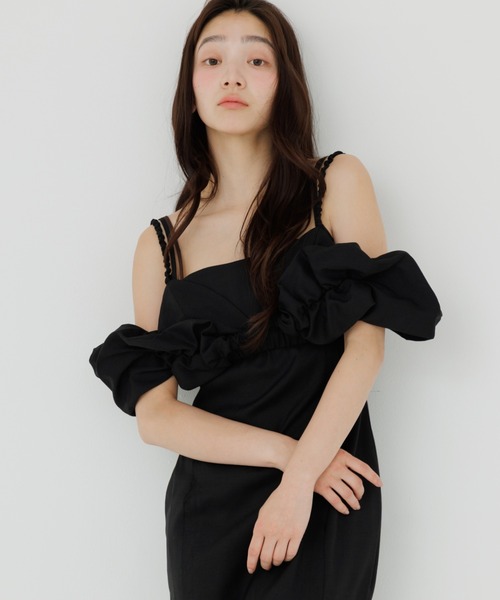キャミソール shirring bustier cami（シャーリングビスチェキャミ