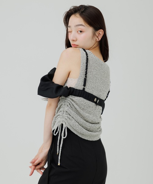 キャミソール shirring bustier cami（シャーリングビスチェキャミ