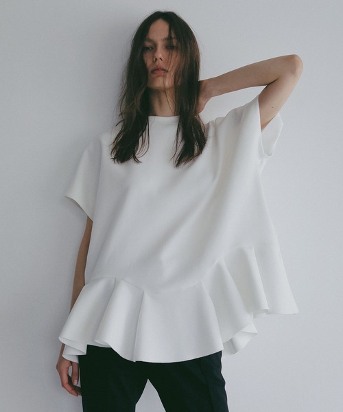MANOF（マノフ） tシャツ 半袖 FRILL DOLMAN LOOSE TOPS レディース