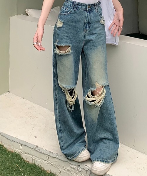 「.KOM」 デニムパンツ L ブラック レディース_画像3