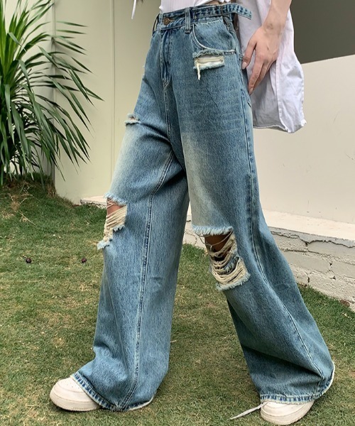 「.KOM」 デニムパンツ L ブラック レディース_画像7