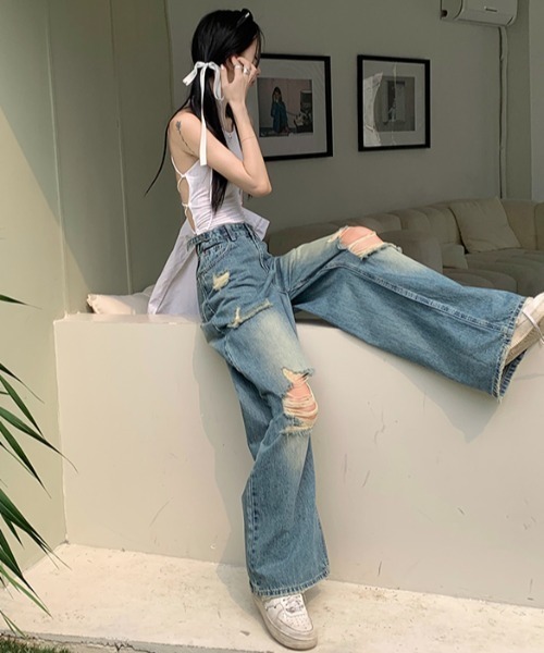「.KOM」 デニムパンツ L ブラック レディース_画像9