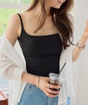 カップ付き キャミソール バックレースカップ付...の詳細画像1
