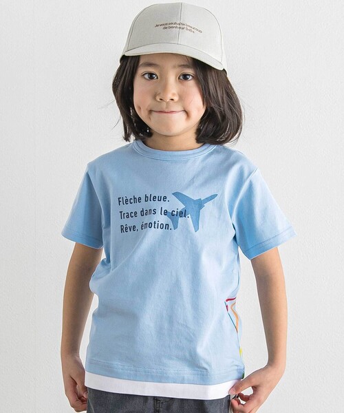 tシャツ 「ブルーインパルス」スモーク飛行プリント天竺半袖Tシャツ(90~140cm) キッズ 子供服 男の子の画像