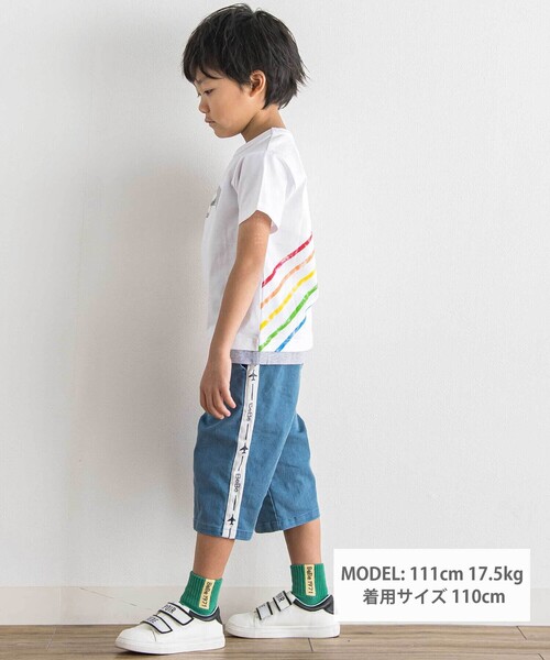 tシャツ 「ブルーインパルス」スモーク飛行プリント天竺半袖Tシャツ(90~140cm) キッズ 子供服 男の子の画像
