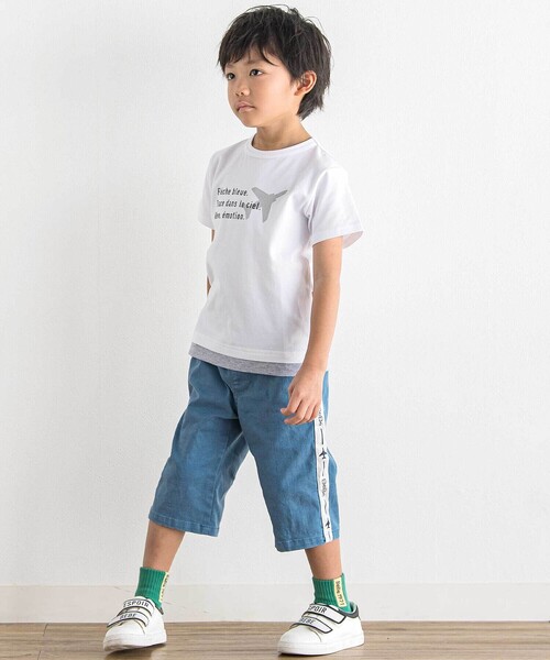 tシャツ 「ブルーインパルス」スモーク飛行プリント天竺半袖Tシャツ(90~140cm) キッズ 子供服 男の子の画像