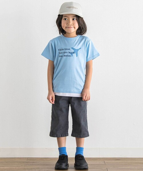 tシャツ 「ブルーインパルス」スモーク飛行プリント天竺半袖Tシャツ(90~140cm) キッズ 子供服 男の子の画像