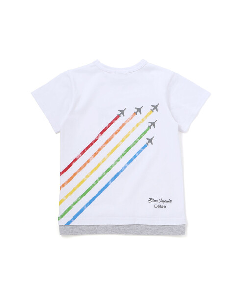 tシャツ 「ブルーインパルス」スモーク飛行プリント天竺半袖Tシャツ(90~140cm) キッズ 子供服 男の子の画像