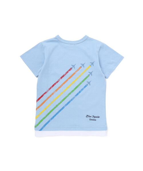 tシャツ 「ブルーインパルス」スモーク飛行プリント天竺半袖Tシャツ(90~140cm) キッズ 子供服 男の子の画像