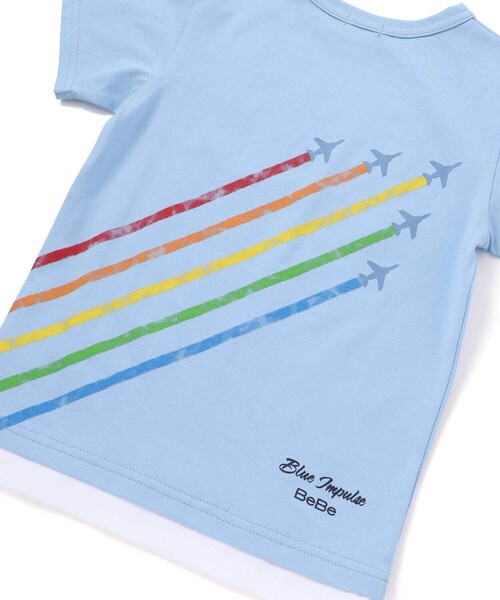 tシャツ 「ブルーインパルス」スモーク飛行プリント天竺半袖Tシャツ(90~140cm) キッズ 子供服 男の子の画像