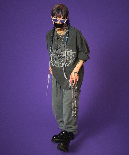 「GALFY」 長袖Tシャツ X-LARGE ブラック メンズ_画像8