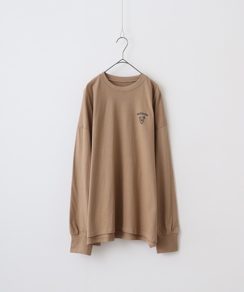 「FUNALIVE」 長袖Tシャツ M ベージュ メンズ_画像4