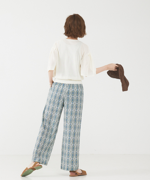 「abahouse mavie」 半袖ニット フリー ダークオレンジ レディース_画像4