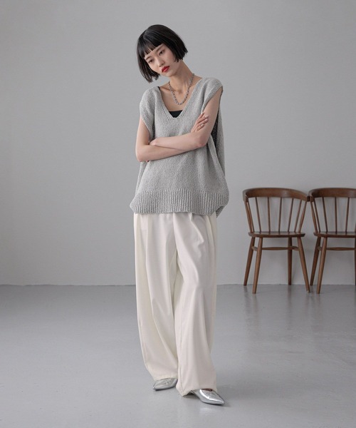 「LOWRYS FARM」 イージーパンツ MEDIUM ホワイト レディース_画像2